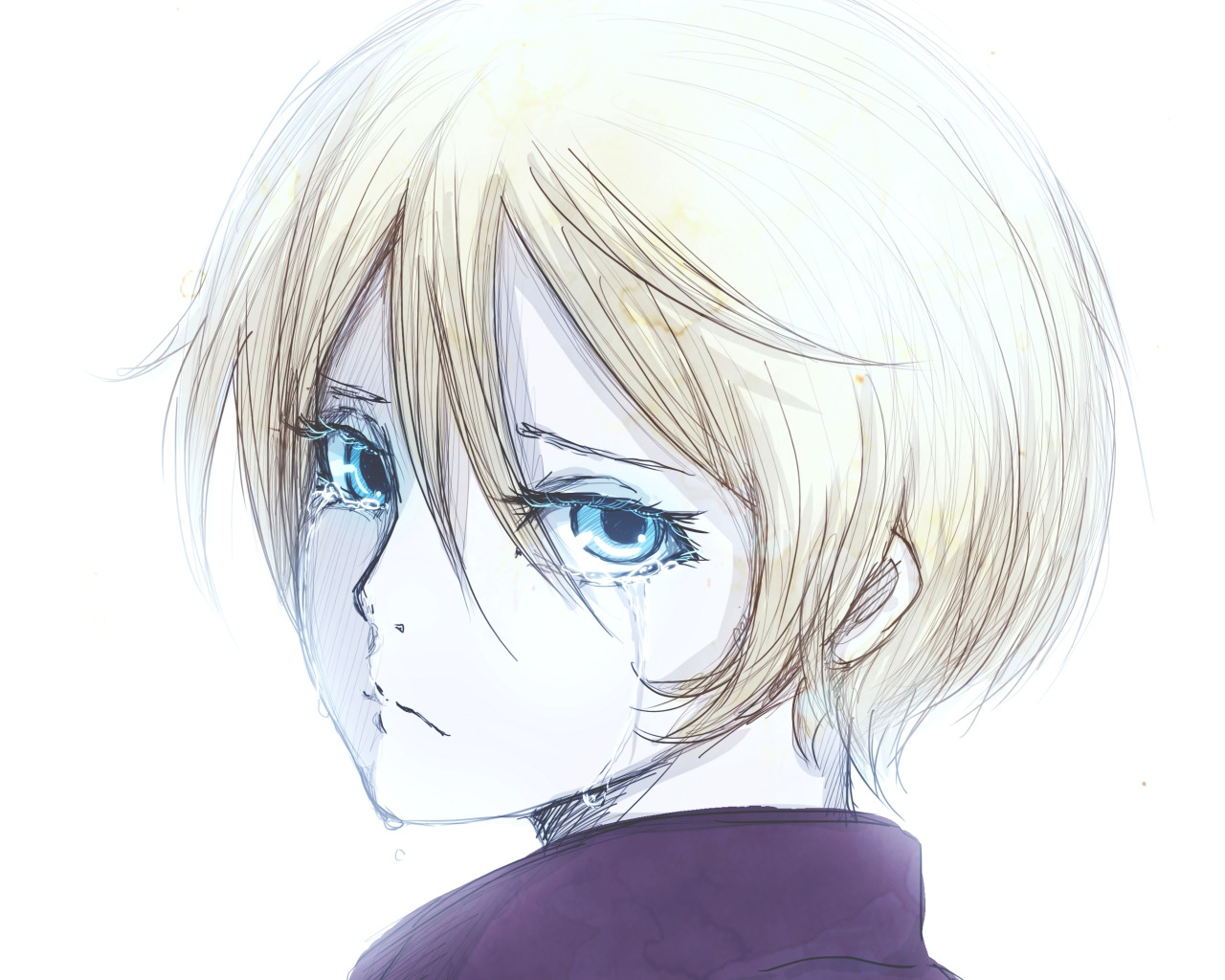 мальчик, арт, голубые глаза, слёзы, плачет, Тёмный дворецкий, Kuroshitsuji,...