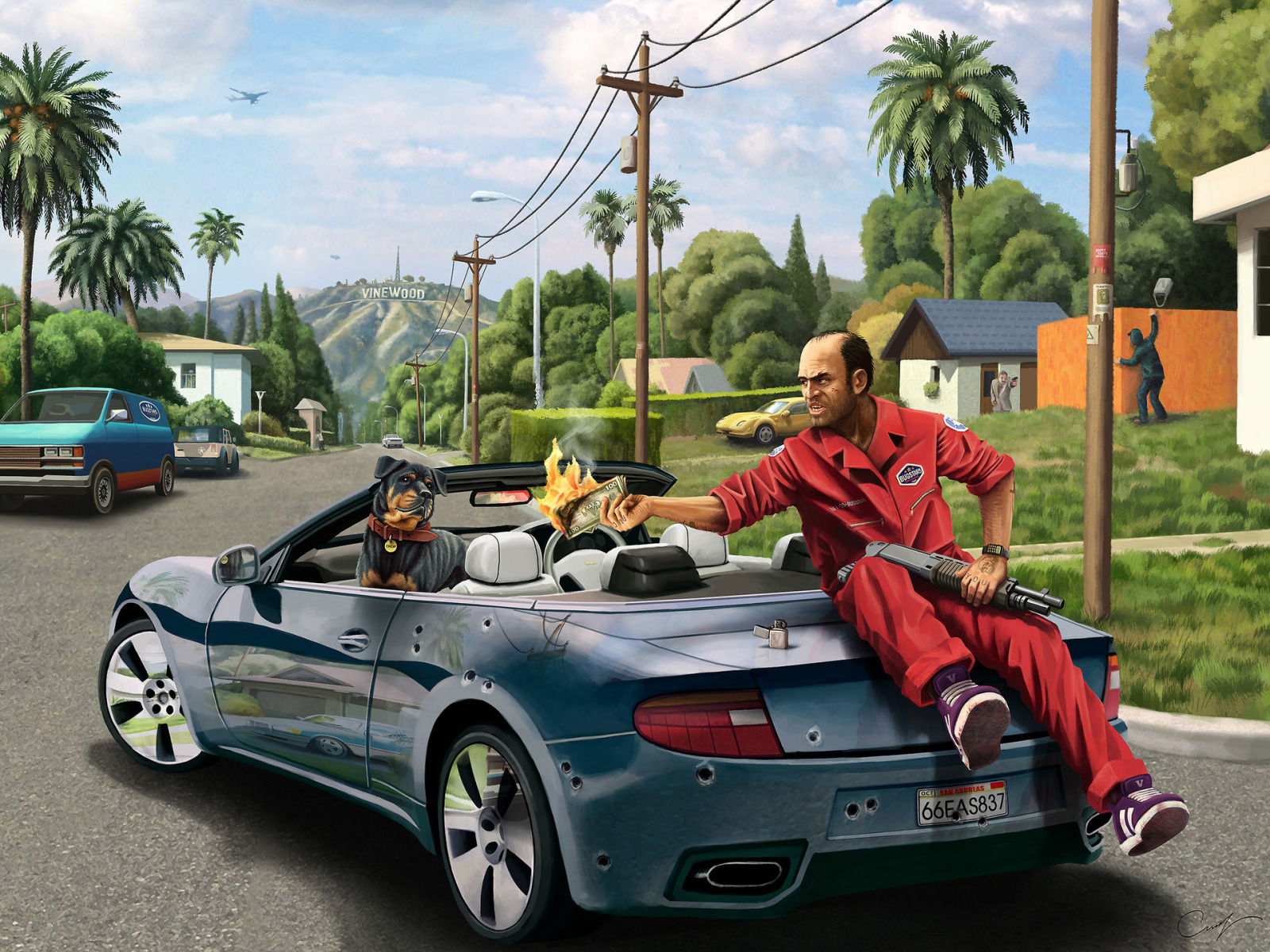 Grand Theft Auto V, GTA 5, Тревор, Trevor Phillips, Chop, Чоп. 