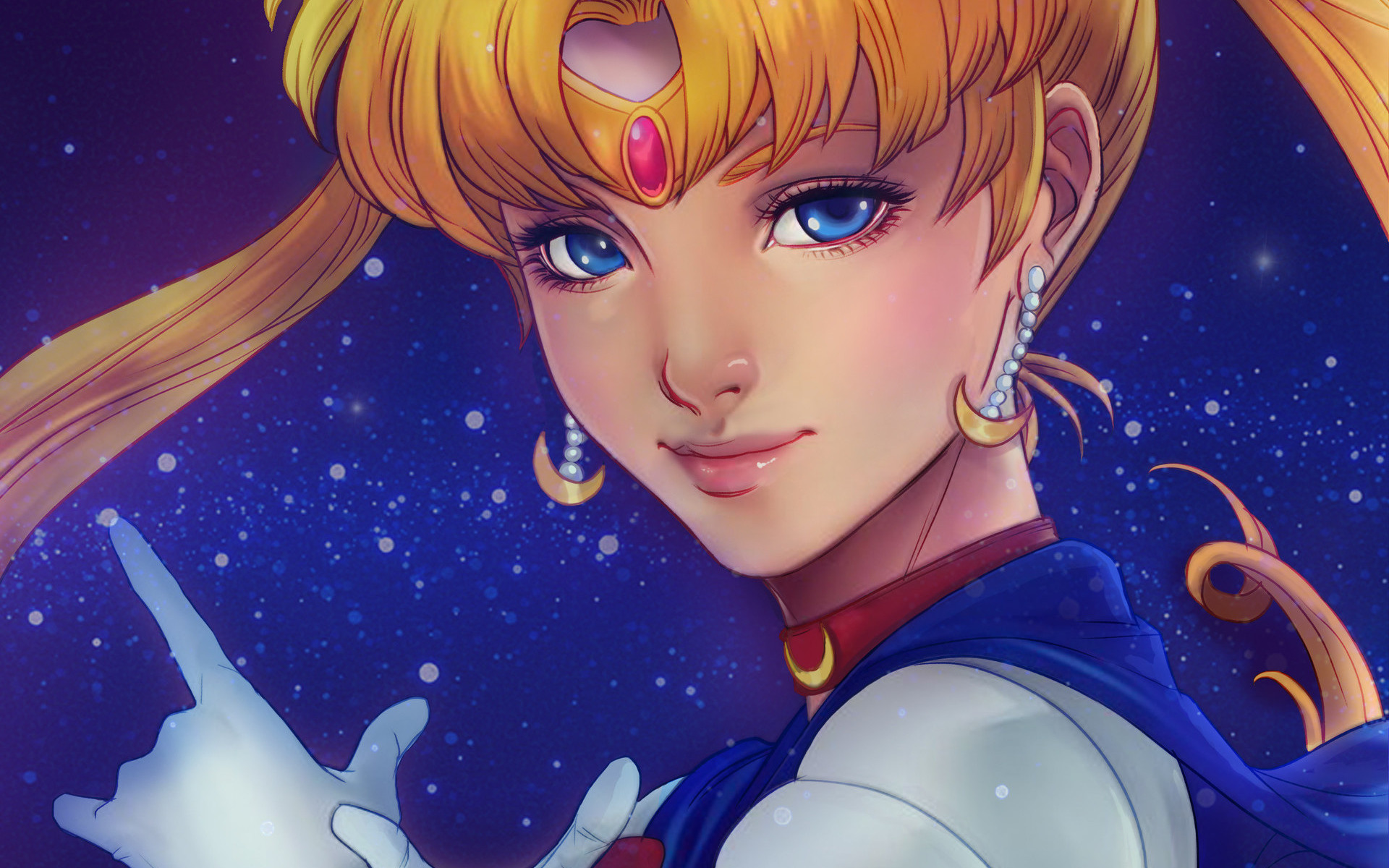 Скачать обои взгляд, серьги, арт, Sailor Moon, Сейлор Мун, раздел прочее в ...