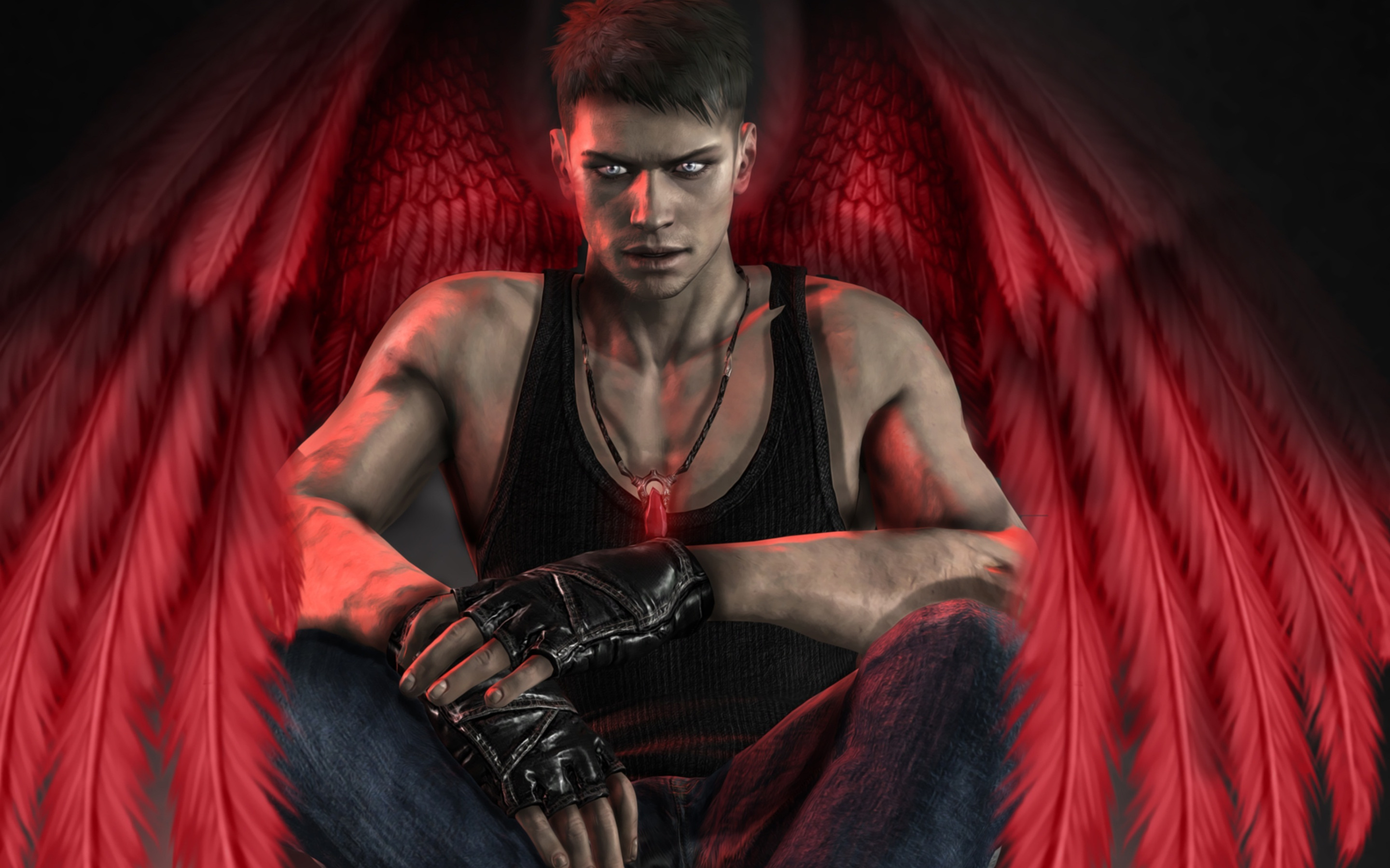 крылья, арт, dante, devil may cry 5, red angel, парень. ангел. 