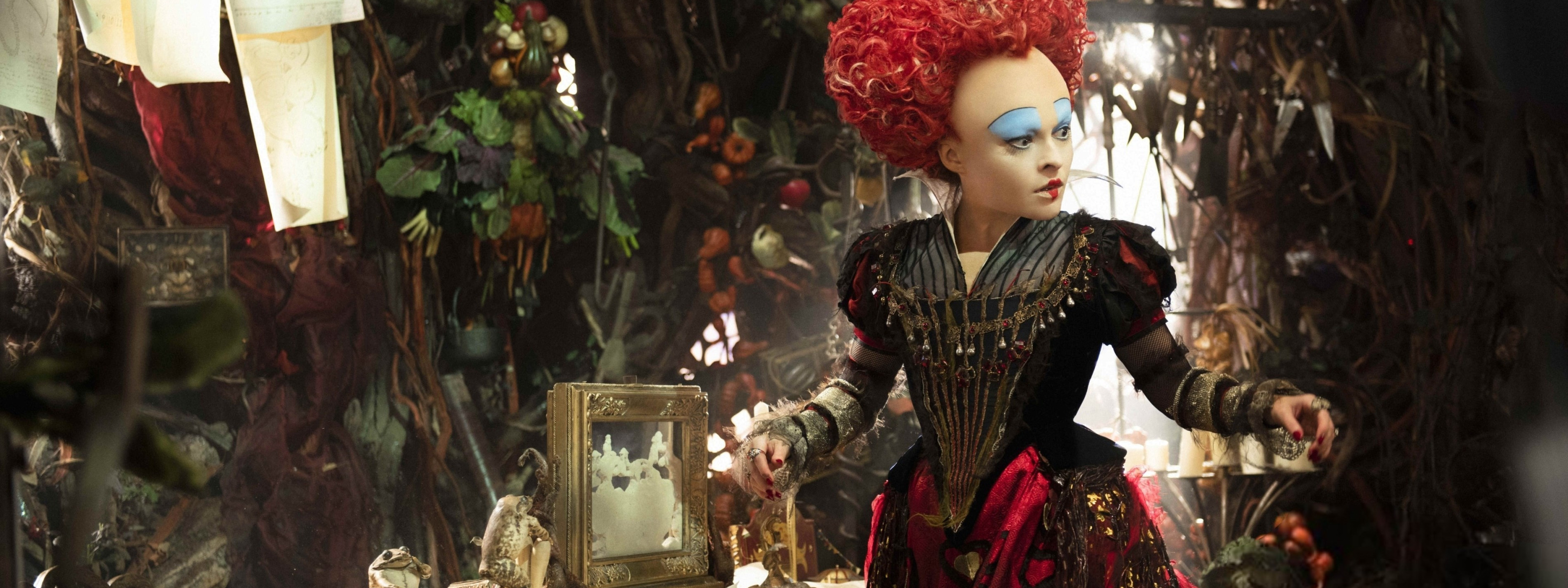 cinema, wallpaper, red, fantasy, Disney, Alice in Wonderland, red hair, dre...