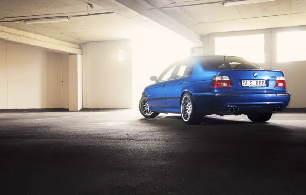 Картинка BMW, E39, Lemans blue