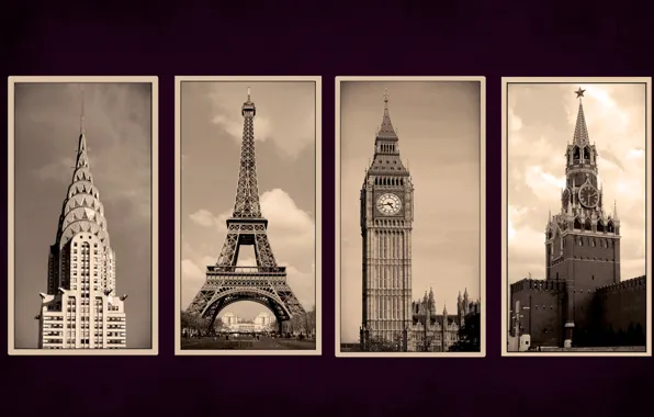 Картинка города, Paris, New York, Moscow, London
