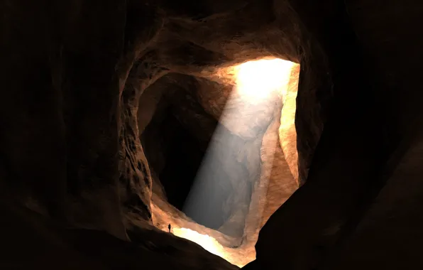 Картинка свет, пещера, путешествие, подземелье