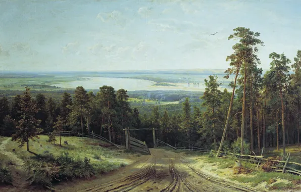 Картинка картина, Шишкин, Кама близ Елабуги