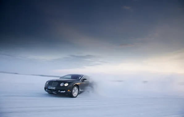 Картинка зима, фон, Bentley, Continental GT