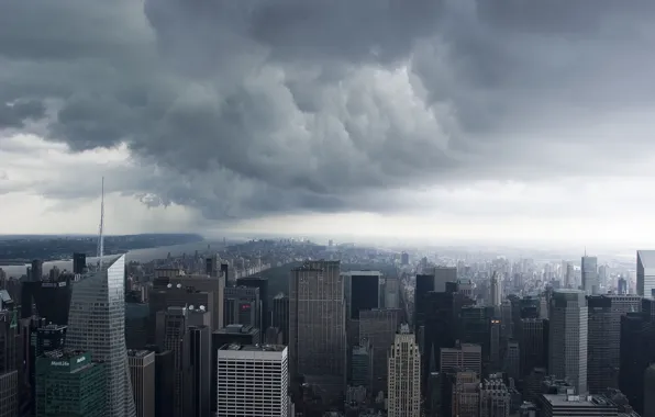 Картинка Нью-Йорк, сша, New York, Manhattan, NYC, usa, Storm Clouds