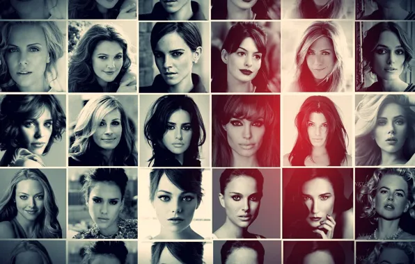 Картинка Charlize Theron, Jessica Alba, Scarlett Johansson, Angelina Jolie, Natalie Portman, Keira Knightley, Jennifer Aniston, Emma …