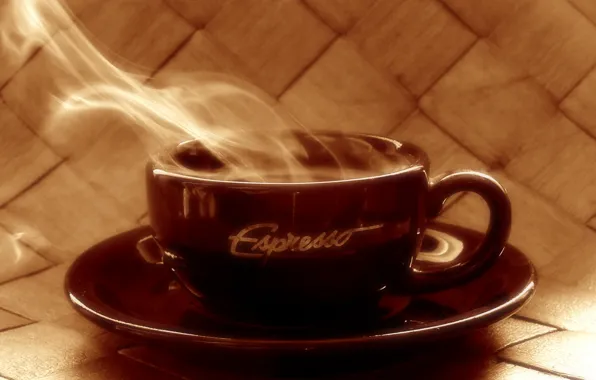 Картинка кофе, горячий, чашка, блюдце, Эспрессо