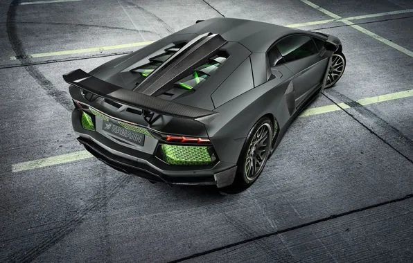 Картинка Lamborghini, Light, Carbon, Green, LP700-4, Aventador, 2014, Limited, Rear, HAMANN