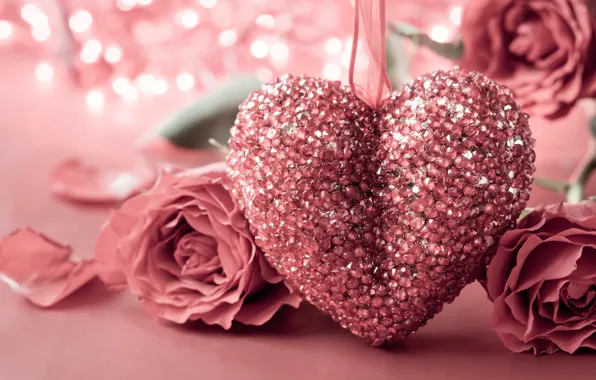 Картинка сердце, роза, love, rose, heart, pink, romantic, Valentine's Day