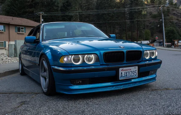 Картинка BMW, blue, 7series, E38