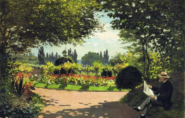Картинка парк, отдых, картина, сад, Клод Моне