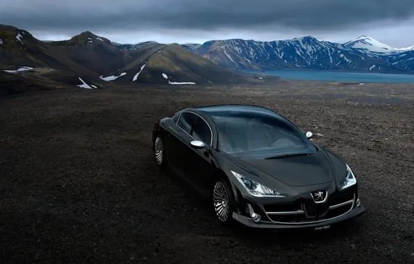 Картинка Concept, горы, черный, Peugeot