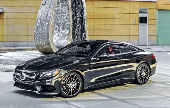 Картинка черный, Mercedes-Benz, мерседес, AMG, Black, амг, 2014, S 550, S-Class, C217