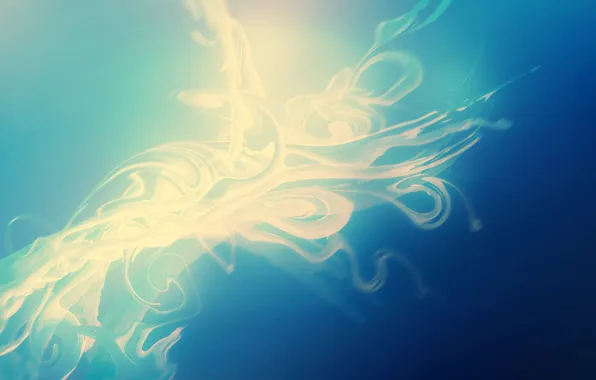 Картинка вода, линии, абстракция, дым, smoke under water