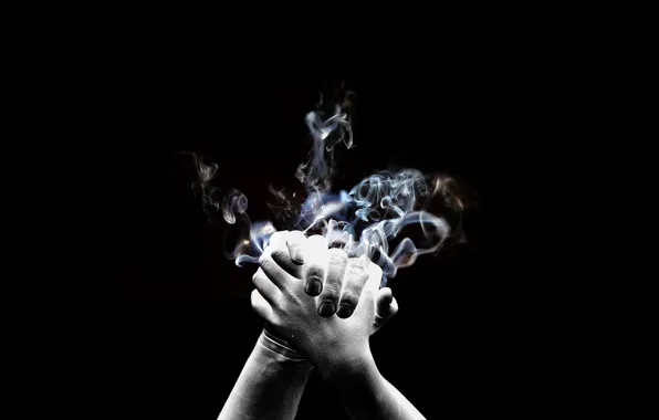 Картинка дым, руки