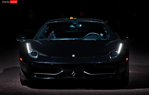 Картинка машина, авто, оптика, перед, Ferrari, 458, auto, Italia, Charles Siritho