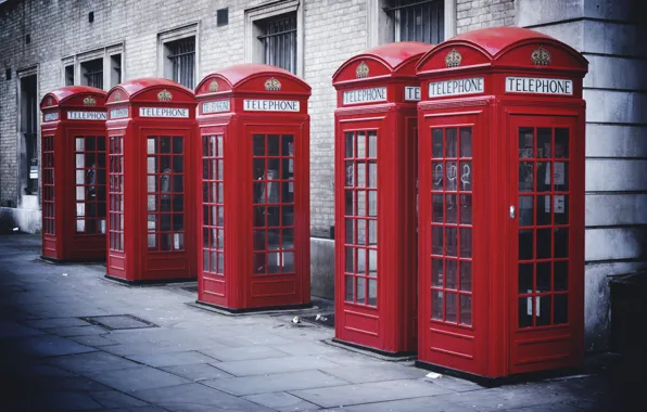 Картинка city, город, улица, Англия, Лондон, london, street, england, Телефонная будка, Phone Booth
