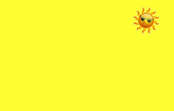 Картинка солнце, желтый, улыбка, минимализм, очки, smile, sun
