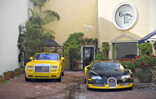 Картинка Bugatti, veyron, tuning, coupe, rolls-royce, phantom, drophead