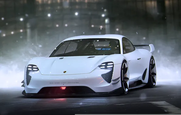 Картинка Concept, Porsche, Car, Art, White, Future, by Khyzyl Saleem, Mission E