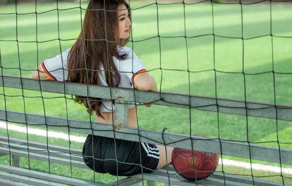 Картинка девушка, спорт, мяч