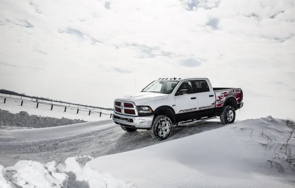 Картинка зима, снег, Dodge, додж, пикап, Power Wagon, Crew Cab, 2014, Ram 2500