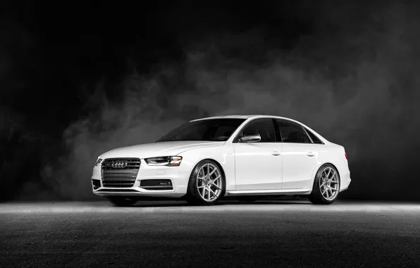 Картинка Audi, white, Vorsteiner, front