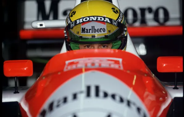 Картинка McLaren, USA, Phoenix, Ayrton Senna, Formula One, 1991, Сенна, Айртон, человек дождя, великий гонщик