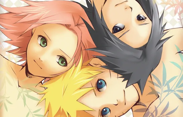 Картинка девушка, сакура, наруто, парни, Naruto, саске, розовые волосы, Uzumaki, team 7, команда 7, Sasuke Uchiha, …