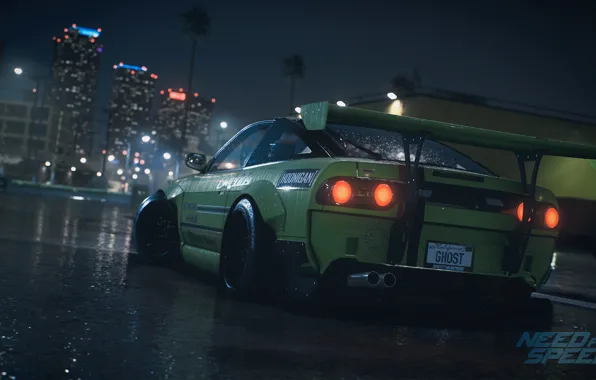 Картинка green, тюнинг, Nissan, спойлер, Electronic Arts, 240SX, Need For Speed 2015