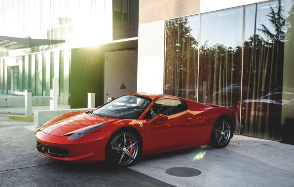 Картинка Ferrari, Red, 458, Spyder