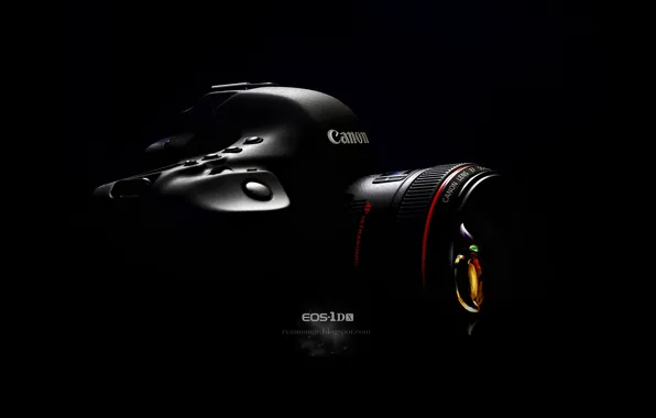 Картинка фотоаппарат, объектив, черный фон, Canon, canon EF 50mm F1