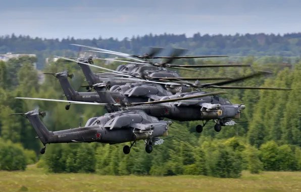 Картинка полет, ударные, вертолёты, Mi-28