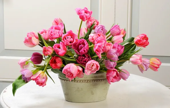 Картинка цветы, букет, весна, тюльпаны, flowers, tulips, spring, bouquet