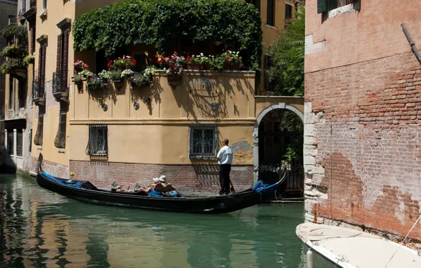 Картинка город, фото, улица, дома, Италия, Венеция, канал