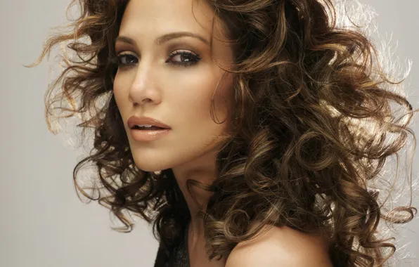 Картинка волосы, актриса, певица, Jennifer Lopez, кудри, локоны, дженнифер лопез
