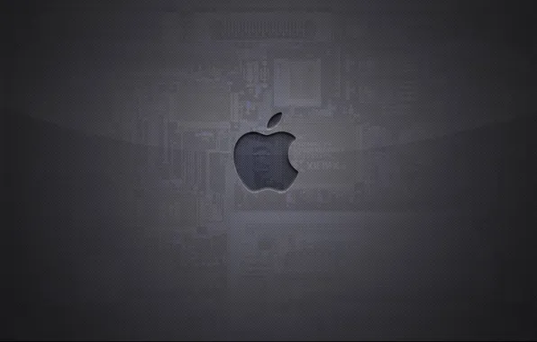 Картинка прозрачность, Apple, яблоко, плата, серые тона