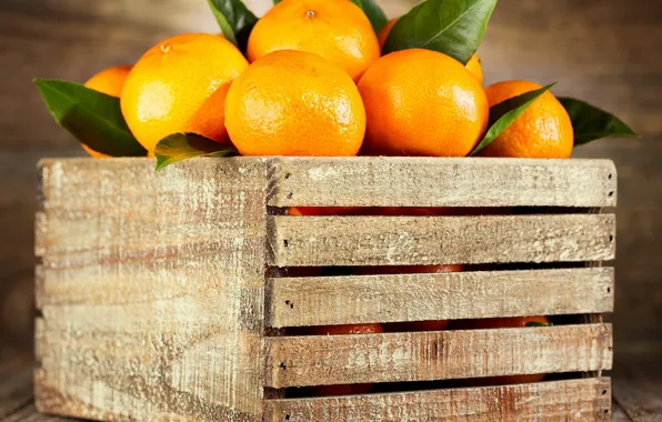 Картинка апельсины, фрукты, ящик