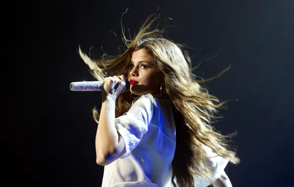 Картинка девушка, микрофон, певица, селена гомез, Selena Gomez
