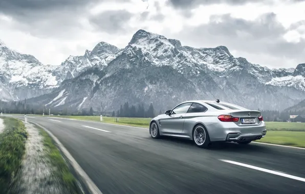 Картинка BMW, German, Car, Speed, Mountains, Road, Rear