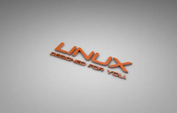 Картинка оранжевый, серый, надпись, Linux, линукс