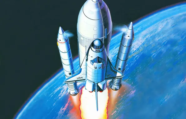 Картинка космос, шаттл, космический корабль, Space Shuttle, Спейс Шаттл