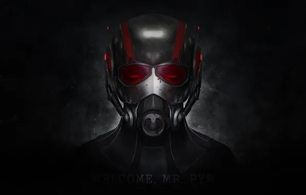 Картинка текст, темный фон, фильм, надпись, dark, шлем, Marvel, movie, Марвел, helm, Ant-man, Человек-муравей