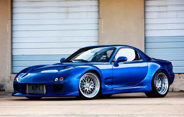 Картинка Mazda, blue, tuning, rx-7
