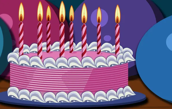 Картинка розовый, день рождения, еда, свечи, торт, пирожное, десерт, сладкое
