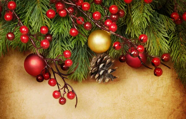Картинка украшения, ягоды, шары, Christmas, decoration, xmas, Merry, Рождество. Новый Год