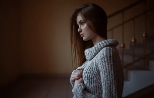 Картинка девушка, свитер, Анастасия, фотограф Артём Галькевич