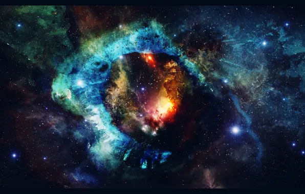 Картинка космос, звезды, туманность, арт, space, universe, nebula, art, stars